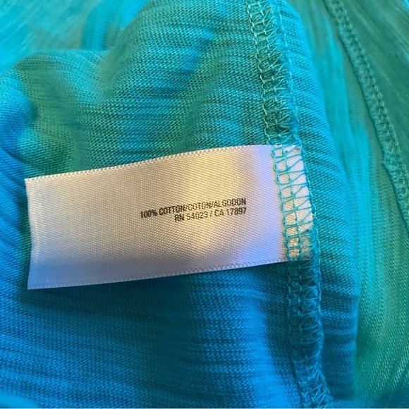 OLD NAVY Turquoise 100% Cotton V-Neck Short Sleeve Tee Soft Girl E-Girl Size M - Picture 7 of 8